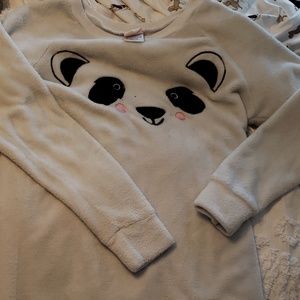 Super soft,  long panda sweatshirt pajama